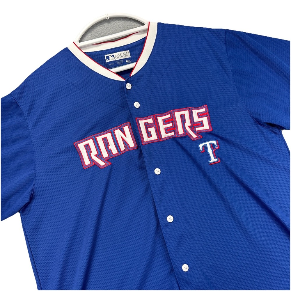 Texas Rangers Baseball Jersey Mens XL Genuine Merchandise True Fan Button Up MLB